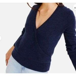 Madewell Women's Navy Barlett Coziest  Wool Alpaca Blend Pullover Sweater Size L